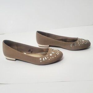 Report Suede Flat with Bling Size 8